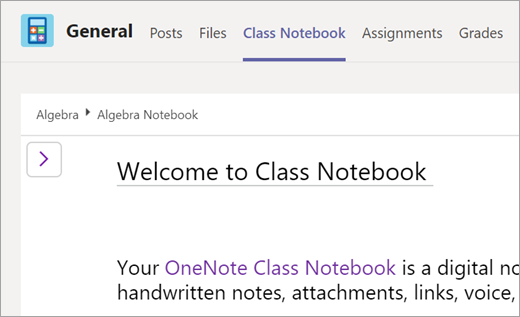 Избиране на раздела "бележник на класа" в екип на клас