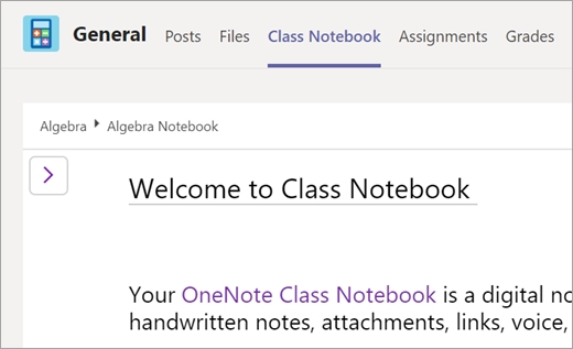 Избиране на раздела "бележник на класа" в екип на клас