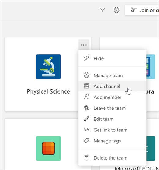 Изберете Добавяне на канал.